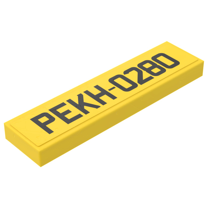 LEGO Tile 1 x 4 with PEKH-0280 License Plate Sticker (2431) | Brick Owl ...