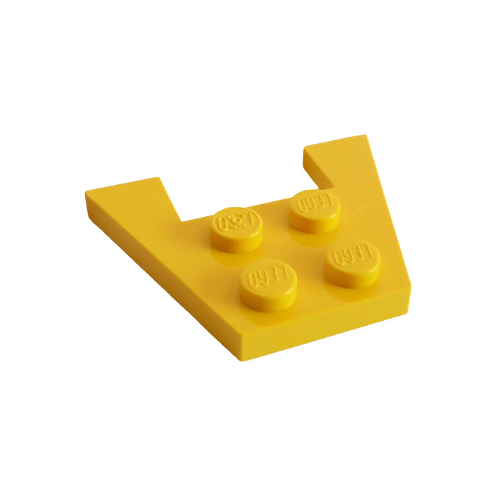 LEGO LEGOS Set of 4 FOUR Wedge Plate 3 x 4 without Stud Notches YELLOW 