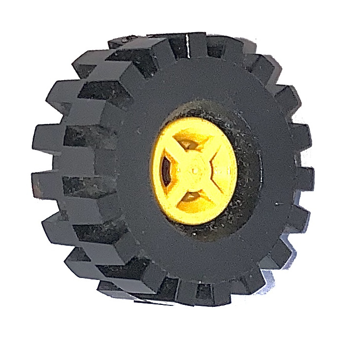 LEGO Yellow Wheel Rim Ø8 x 6.4 without Side Notch with Tyre 8/ 75 x 8