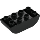 Duplo Black Brick 2 x 4 with Curved Bottom (98224)