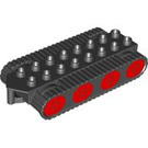 Duplo Black Bulldozer Base with Red Wheels (40651)