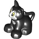 Duplo Black Cat (Sitting) with White Face and White Tummy (101557)