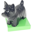 Duplo Black Dog (Scotty) with Base