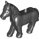Duplo Zwart Paard met Movable Hoofd met Groot Wit Ogen (75725)