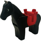 Duplo Black Horse with Saddle