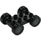 Duplo Czarny Jackson Storm Płytka 2 x 4 z Oś Holders (35112 / 42431)