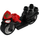 Duplo Black Motorcycle with Spider-Man (Spin) Logo