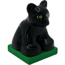 Duplo Noir Panther Cub sur Vert Base (75014)