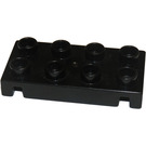 Duplo Black Plate 2 x 4 with Axle Holders (88760)