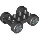 Duplo Black Plate 2 x 4 with Axle Holders and Wheels (88760 / 88784)