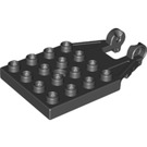 Duplo Noir assiette 4 x 4 avec B Connecteur avec Marque Rouge (65085)