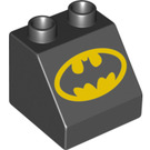 Duplo Black Slope 2 x 2 x 1.5 (45°) with Batman-Logo (6474 / 21029)