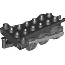 Duplo Sort Tog Chassis med Dark Stone Grå Hjul (64665 / 73354)