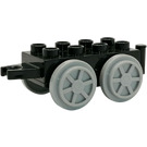 Duplo Black Train Wagon 2 x 4 with Medium Stone Gray Wheels (54804)