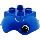Duplo Blue ball tube cover top with hinge with Eyes