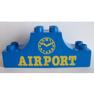 Duplo Blue Bow 2 x 6 x 2 with "Airport" and Clock (4197)