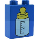 Duplo Blau Stein 1 x 2 x 2 mit Baby Flasche ohne Unterrohr (4066 / 82168)