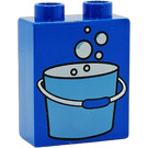 Duplo Blue Brick 1 x 2 x 2 with Bucket of Water and Bubbles without Bottom Tube (4066 / 43677)