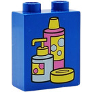 Duplo Blue Brick 1 x 2 x 2 with Shampoo and Soap Containers without Bottom Tube (4066)