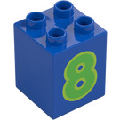 Duplo Blu Mattoncino 2 x 2 x 2 con '8' (13171 / 28938)