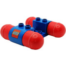 Duplo Blue Car Base with Red Wheels