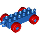 Duplo Blue Car Chassis 2 x 6 with Red Wheels (Modern Open Hitch) (14639 / 74656)