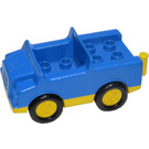 Duplo Blue Car with Yellow Base and Tow Bar (2218 / 74445)