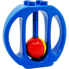 Duplo Blauw Oval Rattle met Rood en Geel Bal