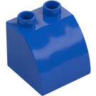 Duplo Blue Slope 45° 2 x 2 x 1.5 with Curved Side (11170)