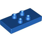 Duplo Blue Tile 2 x 4 x 0.33 with 4 Center Studs (Thick) (6413)