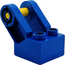 Duplo Blue Toolo Brick 2 x 2 with Angled Bracket with Forks and Two Screws without Holes on Side (74852)