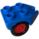 Duplo Blue Wheel Assembly with 4 Studs and Hitch