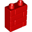 Duplo Brick 1 x 2 x 2 with Brick Wall Pattern (25550)