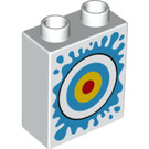 Duplo Klods 1 x 2 x 2 med Bullseye og Splash med bundrør (1356 / 15847)