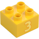 Duplo Kloss 2 x 2 med "3" (3437 / 66027)