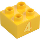 Duplo Brick 2 x 2 with '4' (3437 / 74765)