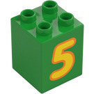 Duplo Brick 2 x 2 x 2 with '5' (13168 / 31110)