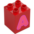 Дупло Тухла 2 x 2 x 2 с Letter "A" Украса (31110 / 65968)