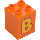 Дупло Тухла 2 x 2 x 2 с Letter "B" Украса (31110 / 65969)