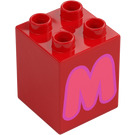 Duplo Mattoncino 2 x 2 x 2 con Letter "M" Decorazione (31110 / 65931)