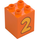 Duplo Steen 2 x 2 x 2 met Number 2 (31110 / 77919)