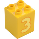 Duplo Klods 2 x 2 x 2 med Number 3 (31110 / 77920)