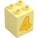 Duplo Mattoncino 2 x 2 x 2 con Number 4 (31110 / 77921)