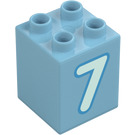 Duplo Stein 2 x 2 x 2 mit Number 7 (31110 / 77924)