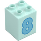 Duplo Palikka 2 x 2 x 2 jossa Number 8 (31110 / 77925)