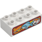 Duplo Brick 2 x 4 with Sandwich, Fish and Coffee (3011 / 38982)