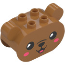 Duplo Brick 2 x 4 x 2.5 Curved with Ears and Bear (1391)