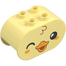 Duplo Brick 2 x 4 x 2 with Rounded Ends with Winking Duck Face (6448 / 84808)