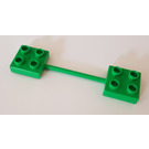 Duplo Bright Green bar with plates on ends (44670)