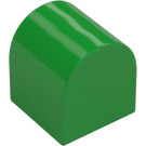 Duplo Bright Green Brick 2 x 2 x 2 with Curved Top (3664)